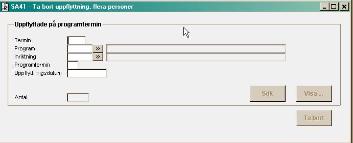 Malou Engberg de Carvalho 2016-04-29 17 (49) 2.4.4 Studieavgifter vid borttag SA41A12G flerpersoners alternativet R10 Stryk UPPLIN/EJUPPLIN/AVGPROGR/AVGFRIPR, flera personer Gäller formuläret SA41A12G.