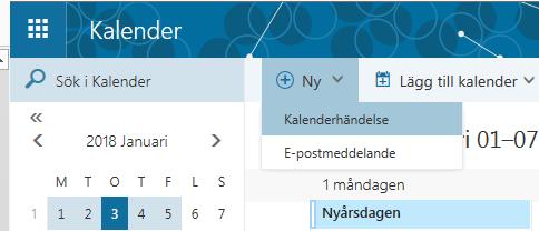 Skapa kallelse i Outlook Web App 1. Öppna Internet Explorer. 2. Öppna din e-post som du brukar eller skriv in adressen https://webmail.vgregion.