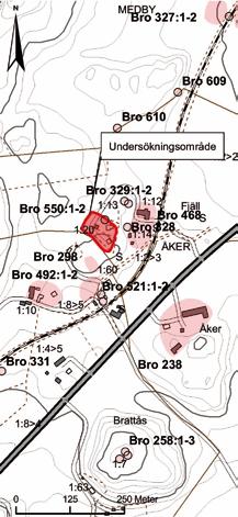 Nyupptäckta fornlämningar i Bro socken 7 Landsk apsbild Natur- och kulturlandsk ap Den nyupptäckta fornlämningen ligger inom den norra delen av Bro socken mellan Färlev och Utby, cirka en mil väster