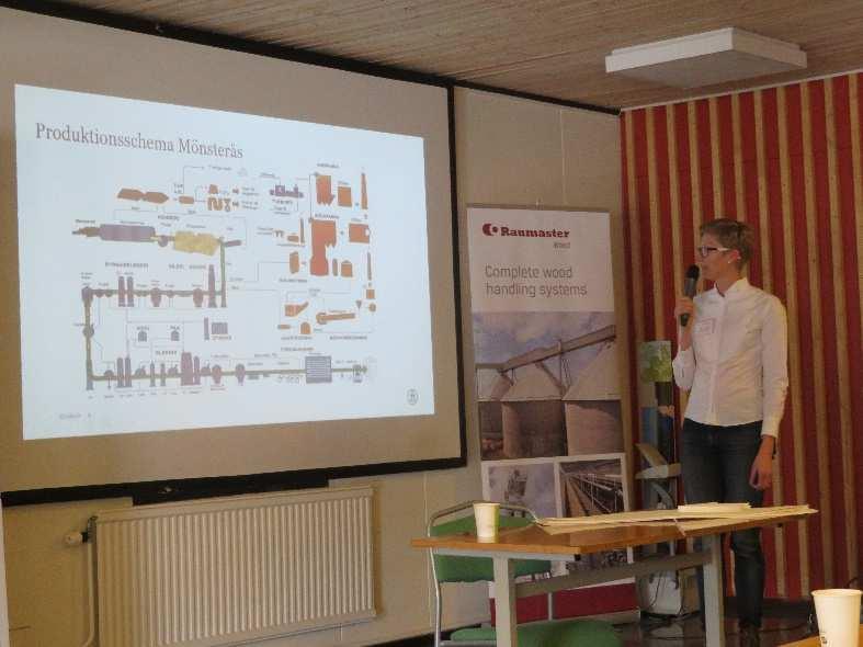 Karin Led i kvalitetsarbetet är förbättrad vedgårdslogistik (vedhanteringssystem som är på gång och delvis är infört), barkstyrning som installerats samt kontroll av fliskvalitet med en ny