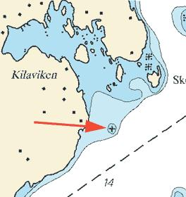 5 Nr 126 Sweden. Northern Baltic. Stockholm archipelago. SE of Runmarö. Entrance to Kilaviken. Shoal. A shoal with an approximate depth of 1,8 m exists in the entrance to Kilaviken.