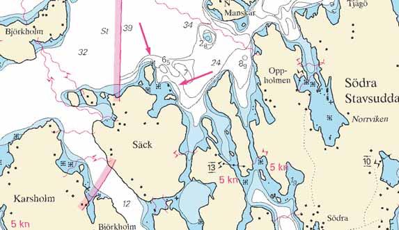 Stockholms skärgård. Stavsudda. Säck. Bränning och mindre skär tillkommer.