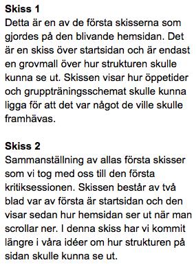 Designhistorik och skisser Att göra skisser är bra