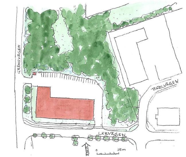 Förutsättningar och metodik Figur 2-3: Illustration över aktuellt planförslag för Åkarp 1:57 (Burlövs kommun, 2017). 2.3 Tidigare skyfallskartering för Burlövs kommun En skyfallskartering för Burlövs kommun genomfördes 2015, vilken innefattar aktuellt planområde.