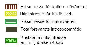 Havsområdet utgör riksintresse för yrkesfisket och kustvattenområdet ingår i Länsstyrelsens förteckning över musselvatten som skall skyddas enligt förordningen (SFS 2001:554) om miljökvalitetsnormer