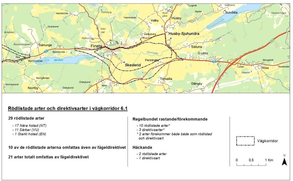 rapporterats födosöka kring sjön och kan vara paret som tidigare vid tidigare naturvärdesinventering noterats häcka inom korridor 4.4 (se ovan).