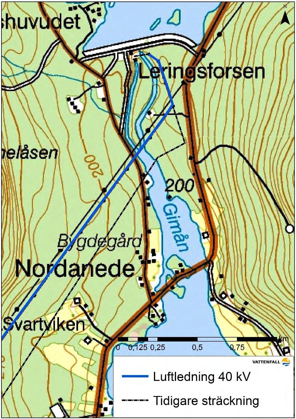 Figur 2 Karta över ledningens