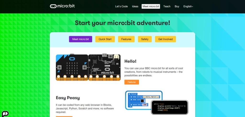 org/ Klicka på länken Meet micro:bit längst upp på