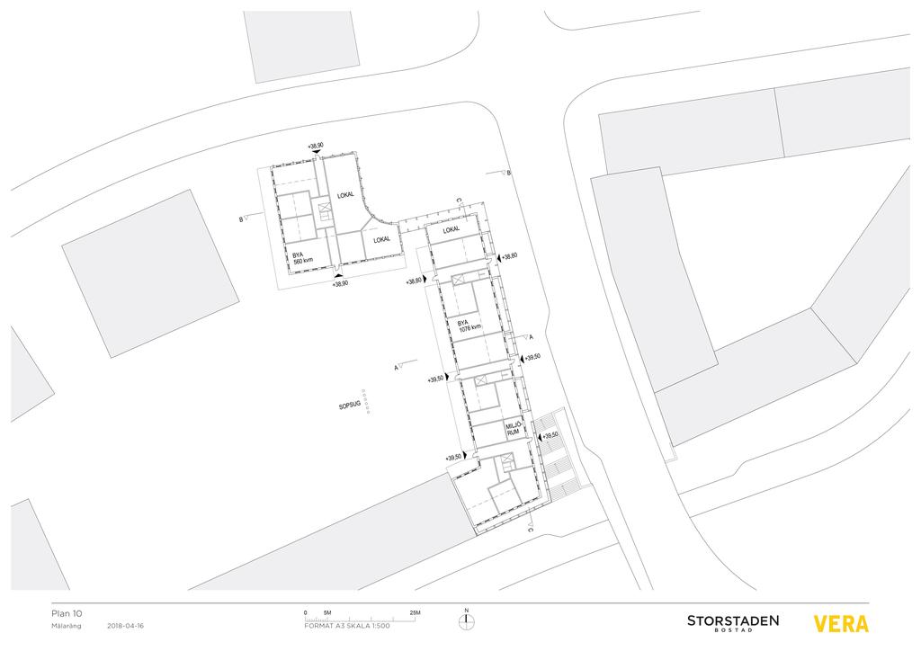 +38,90 B LOKAL C B LOKAL LOKAL BYA 560kvm +38,80 +38,90 +38,80 BYA 1076kvm A A SOPSUG SKALA 1 : 500 0 5 10 20 50 FORMAT A3 SKALA 1:250 0 1 M