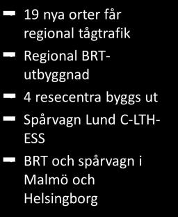 I Skåne och från Region Skåne finns också starka ambitioner om återupptagen persontågstrafik på flera banor.