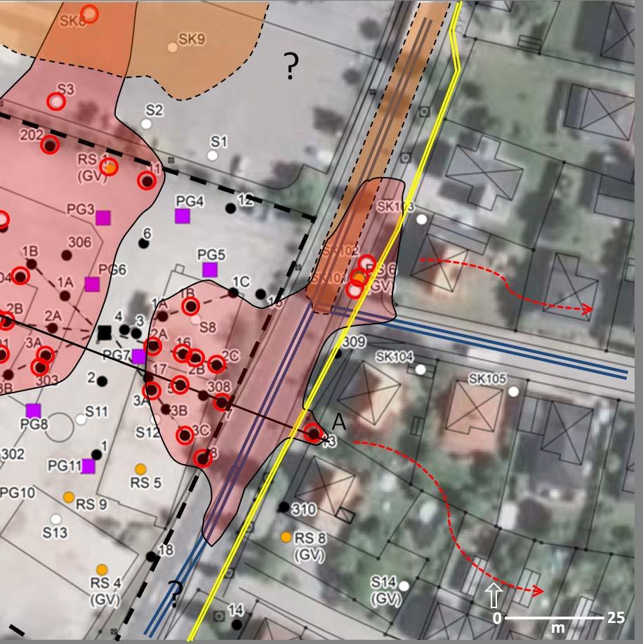 Trelleborgs kommun Sida 32 av 53 811-035 6.3 Hälsorisker i omgivningen - nuvarande förhållanden Kreosotolja har påträffats öster om Bryggaregatan i riktning mot villabebyggelsen.