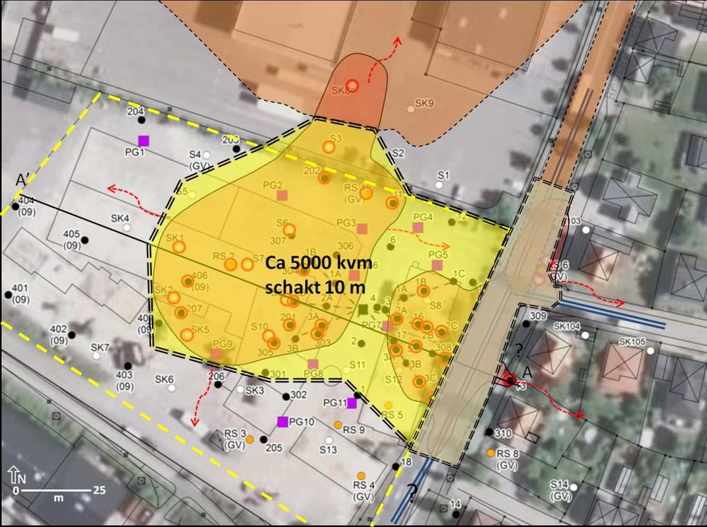 Trelleborgs kommun Sida 41 av 53 811-035 10.2.2 Alternativ 2: Schaktning till kalkberg Alternativet innebär schaktning av de förorenade källområdena Phylatterion 31.