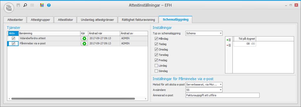 Inställningar för inkommande e-post I denna rutin lägger du till ett e-postkonto knutet till en Exchange eller IMAP e-postserver och sätter typen MONITOR-till-MONITOR på kontot.