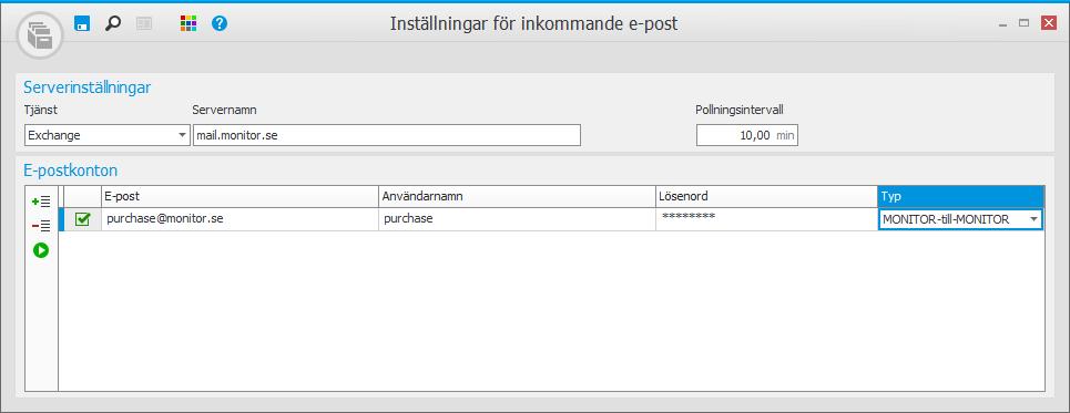 Då visas en grön bock i kolumnen längst till vänster. Är uppgifterna inte korrekta visas en varningssymbol.