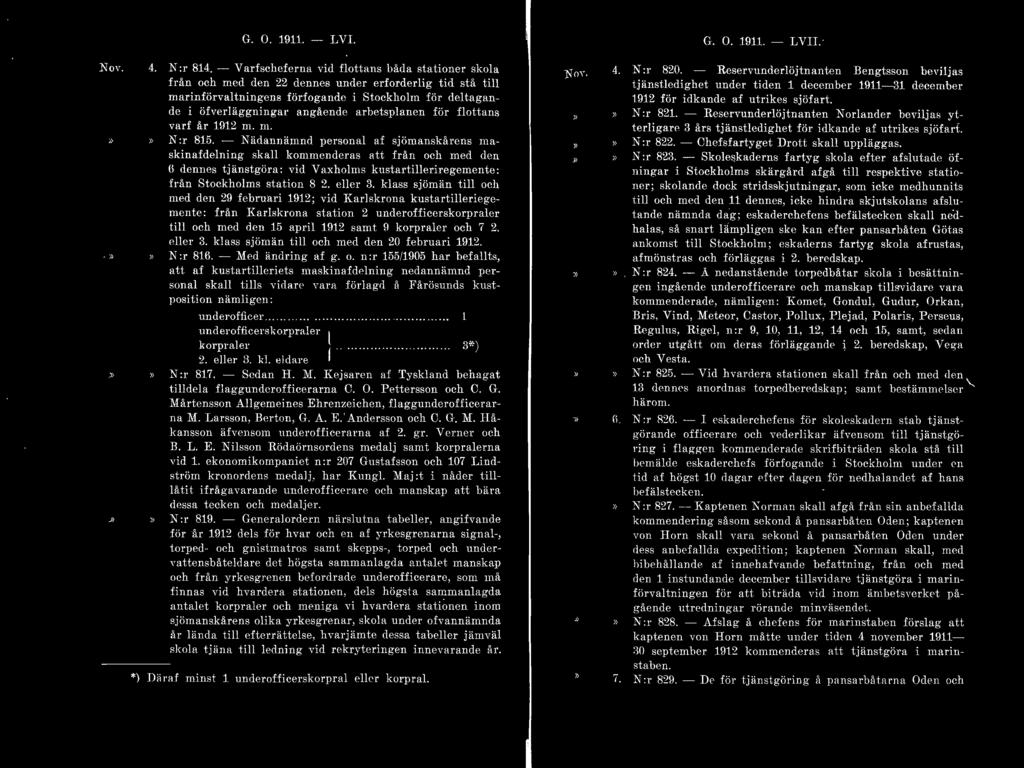 ;) G. O. 1911. - LVI. G. O. 1911. - LVII. }) 4. l\i :r 814.