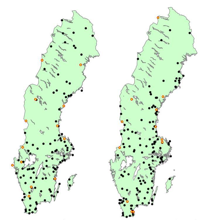 Var faller de största nederbördsmängderna?