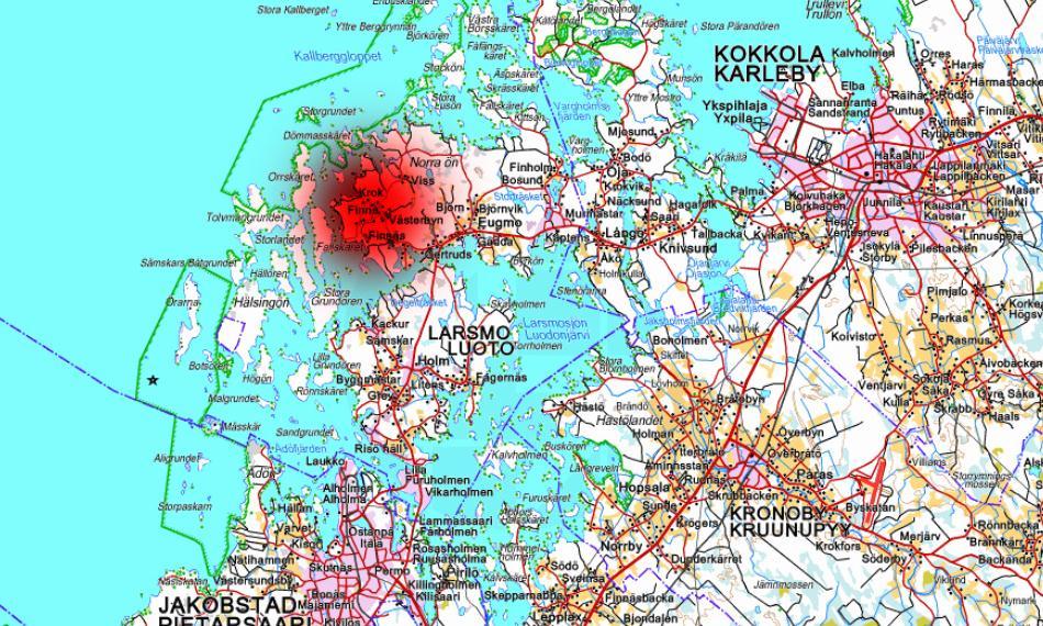 2 2. PLANERINGSOBJEKT OCH INFLUENSOMRÅDE Planeringsområdet utgörs av Västerby glesbygdsområde i Larsmo kommun.