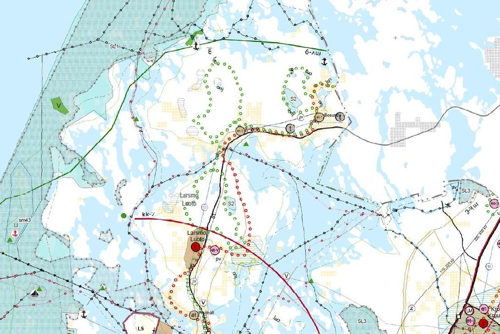 Beskrivning av beteckningen: Med beteckningen anges skyddade områden i inre skärgården som lämpar sig för paddling.