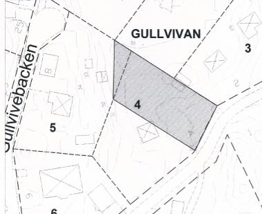 Förslag till styckning Del av Gullvivan 5 som behöver tas i anspråk Tillkommande bebyggelsen ges samma byggrätt som i gällande detaljplan.