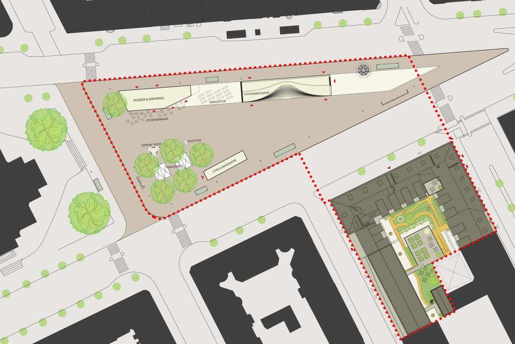 SID 6 (10) Detaljplanen reglerar torgytan med byggrätter, kollektivtrafikytor