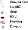 0 10 m Fig. 24. Schaktplan över boplatslämningar både på impedimentet och utanför.