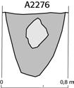 Lera i ovandelen 2295 Grop 50 Längd 2 m, bredd 0,2 m, djup 0,4 m. Flat botten. Se foto figur 27 2304 Kokgrop 50 Diameter 0,8 m, djup 0,3 m. Skörbränd sten i botten 2313 Vägg 0 1,73 0,83 m.