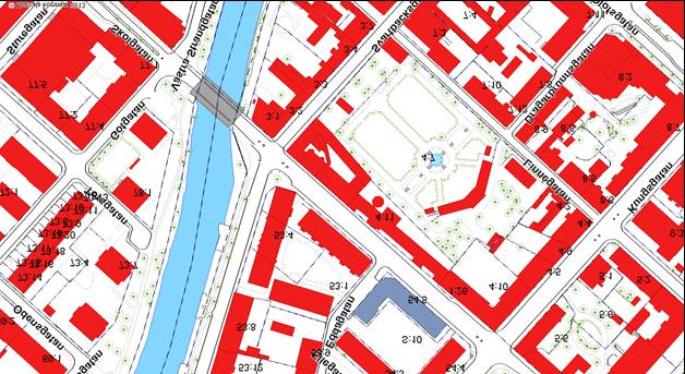 Situationsplan med planområdet markerat med svart streckad linje.