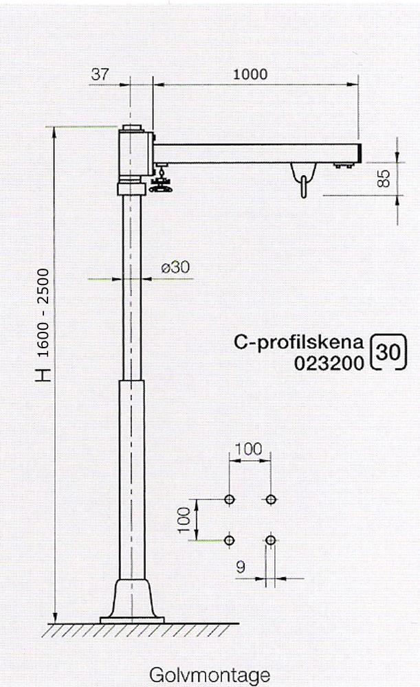 Golvfäste H 1600-2500