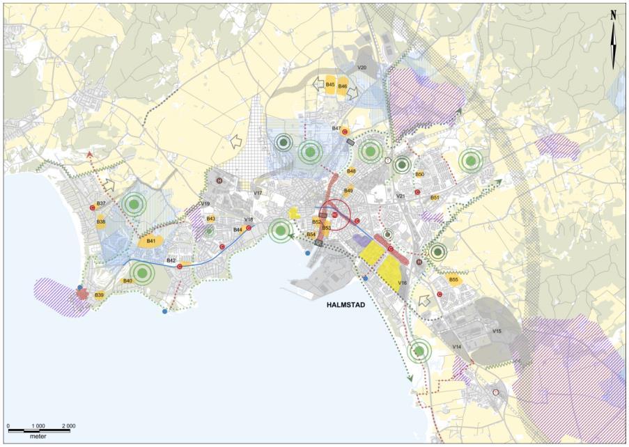 5. Prognosmodell 2030 5.1 Planerade exploateringar För prognosmodellen har utbyggnader enligt kommunens översiktsplan Framtidsplan 2030 lagts in.