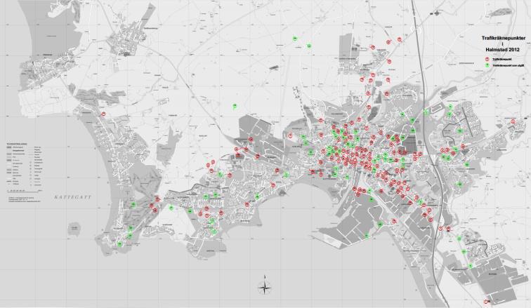 3. Trafikräkningar För att validera trafikmodellen är trafikräkningar ett viktigt underlag.