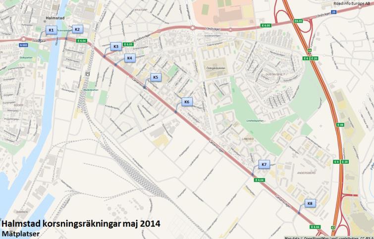 År 2012 gjordes de senaste räkningarna och vid detta tillfälle räknades trafiken i 112 punkter.