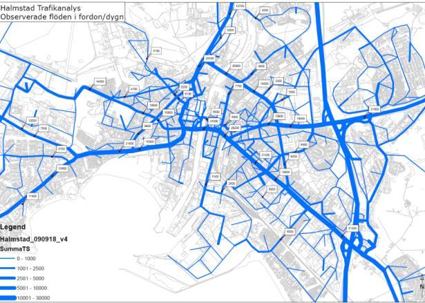 4. Basmodell 2010/2012 Contram-modellen har sitt ursprung i en EMME/2-modell som utvecklades av Evert Winnberg, trafikplanerare på Halmstad kommun.