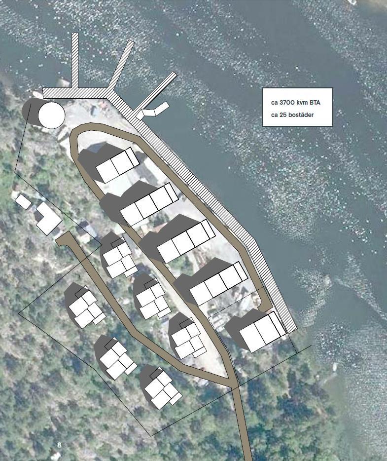 3 av 4 Diarienummer 2017KS/1046 Bild. Illustration som visar föreslagen bostadsbebyggelse. Planansökan innehåller 25 nya bostäder i parhus och terrasshus på fastigheten Aspvik 1:195.