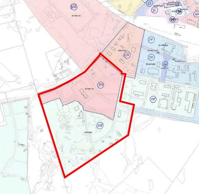TV: Utdrag från kommunens planöversikt. Aktuellt planområde redovisas med rött.