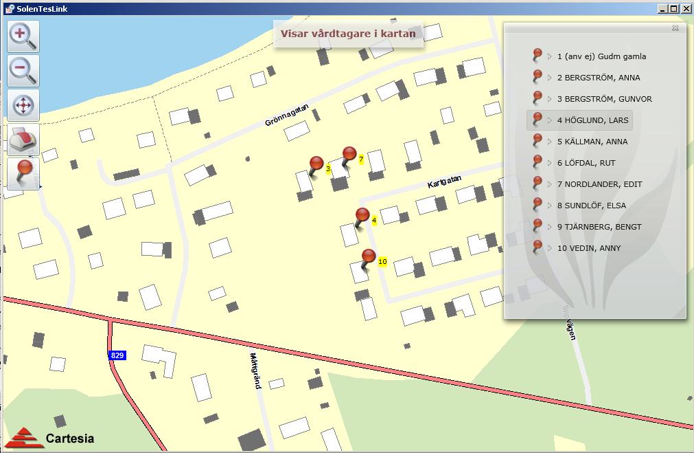 MapService (kartan som en tjänst) Report Service Tar fram en Vägbeskrivning med