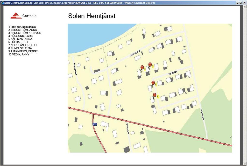 Report Service Skapar ett pdf dokument med hjälp av MAP Service