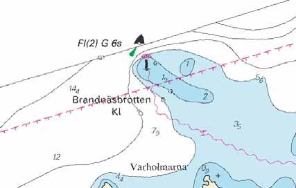 Fyrbyggnaden Brandnäsbrotten har rivits och på platsen finns numera ett grönt fasadbelyst kummel.