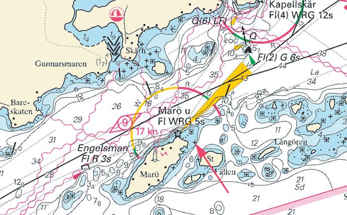 7 Nr122 Norra Östersjön / Northern Baltic * 3466 Sjökort/Chart: 611, 612 Sverige. Norra Östersjön. Stockholms skärgård. S om Kapellskär. NO om Marö. Undervattenssten.