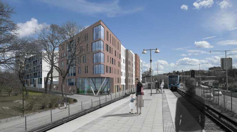 SID 5 (9) Kvarteret sett från Kristinebergs tunnelbanestations perrong. Till vänster ligger Kristinebergsparken och till höger om tunnelbanan syns Drottningholmsvägen.