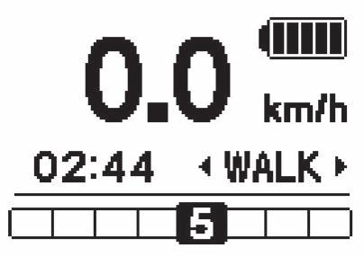 Kapitel 4 CYKELDATORNS SKÄRM OCH INSTÄLLNINGAR Cykeldatorns huvudskärmbild < SW-E6010 > <SC-E6000> OBS! < Gångassistansläge > 2 sek.