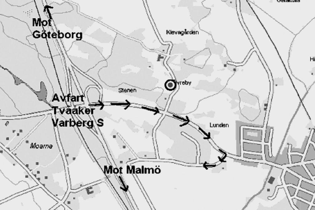 Vägbeskrivning: Från E6 ta av avfart 53 mot Tvååker/Varberg S. Kör mot Tvååker. Efter några hundratalet meter ligger utställningsplatsen på höger sida.