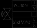 Inkoppling 10 L 230 V AC Line Matningsspänning 11 - Ej ansluten 12 N 230 V AC Neutral Matningsspänning (internt kopplad till