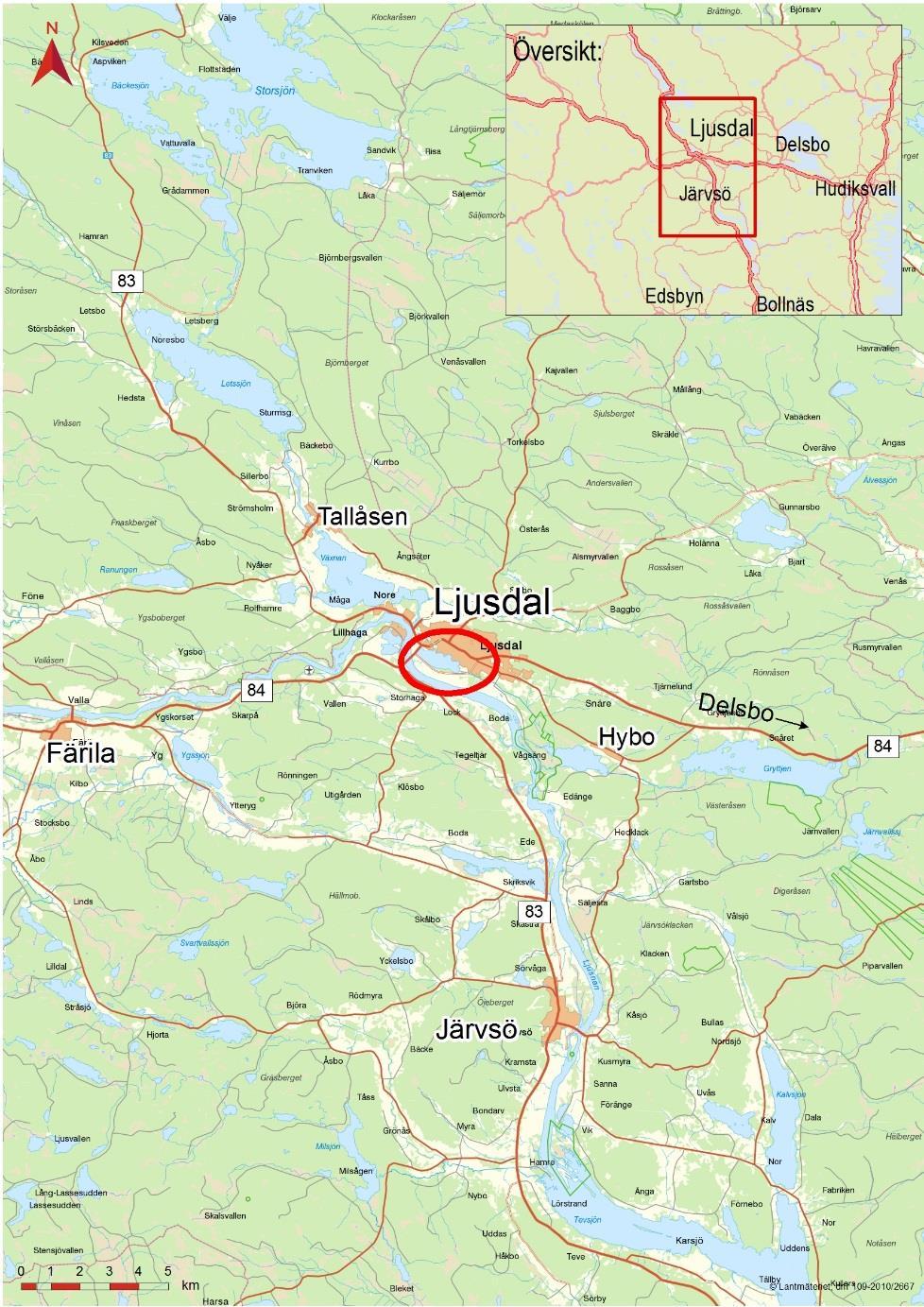 2. Beskrivning av projektet 2.1. Bakgrund Väg 84 går idag centralt genom tätorten Ljusdal.