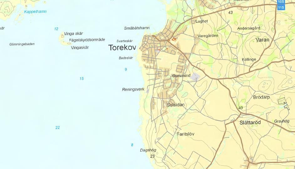 Verksamhetsområde Torekovs avloppsreningsverk tillförs kommunalt och industriellt avloppsvatten från tätorterna Torekov, Västra Karup, Grevie och Förslöv samt från de mindre orterna Hov, Rammsjö,