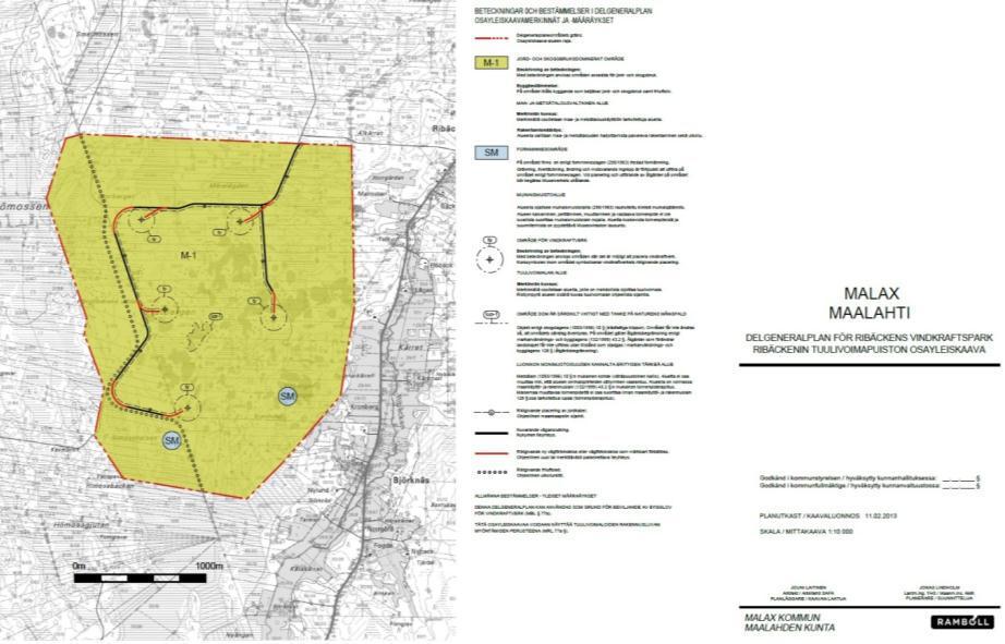 1-18 Bild 7. Slutligt alternativ och planeutkast. 4.5.1 Utlåtanden och åsikter som inkommit när delgeneralplaneutkastet varit framlagt till officiellt påseende och beaktandet av dem.