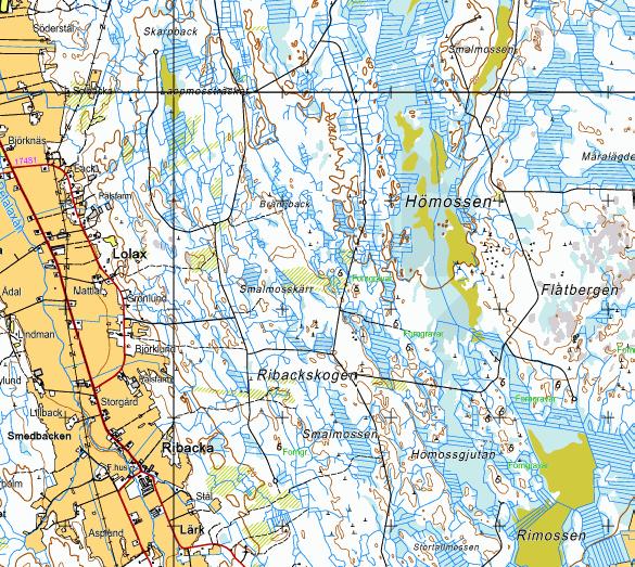 1-26 Bild 14. Planerad sträckning för jordkabel. Specialverksamhet Försvarsmakten har ingen direkt verksamhet på planeområdet och har godkänt att det till området placeras 180 m höga vindkraftverk.