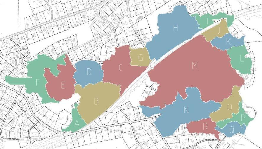 flödet kommer vara under större delen av det dimensionerande regnet. Avrinningsfaktorer och beräkningar har följt rekommendationerna i P110, Svenskt Vatten 2016. Tabell 1. Flöde per område. Figur 15.