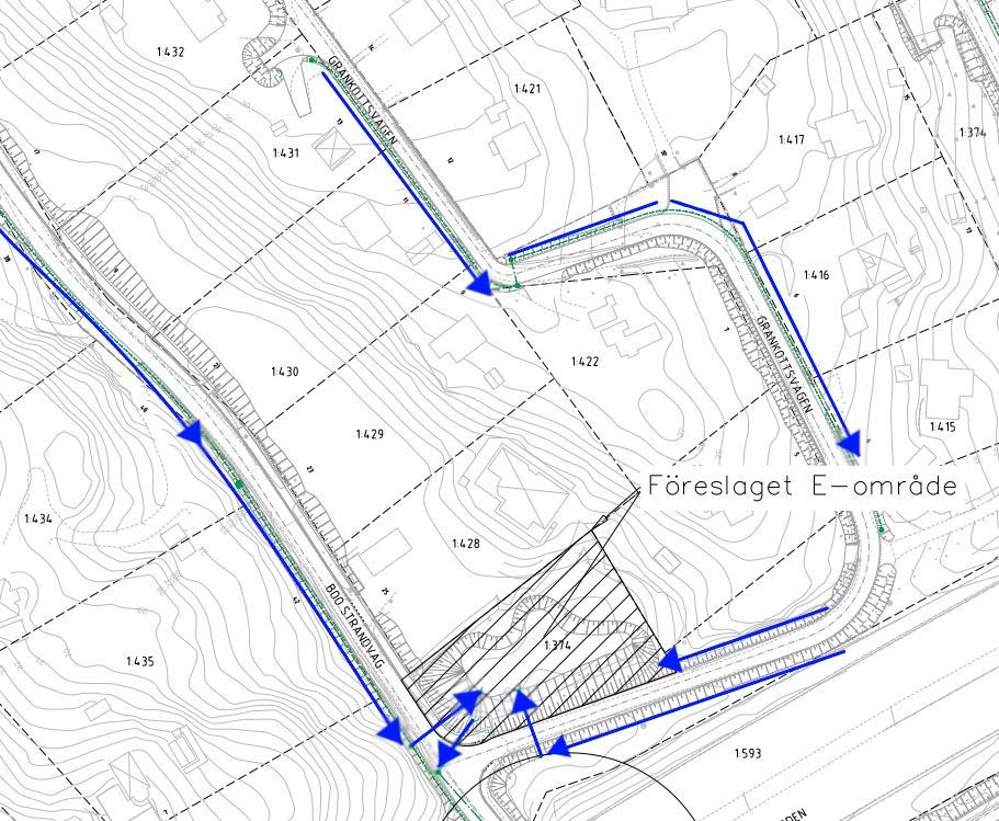 Tabell 8. Dagvattenflöde längst med Brunnsbacken, se Figur 24.