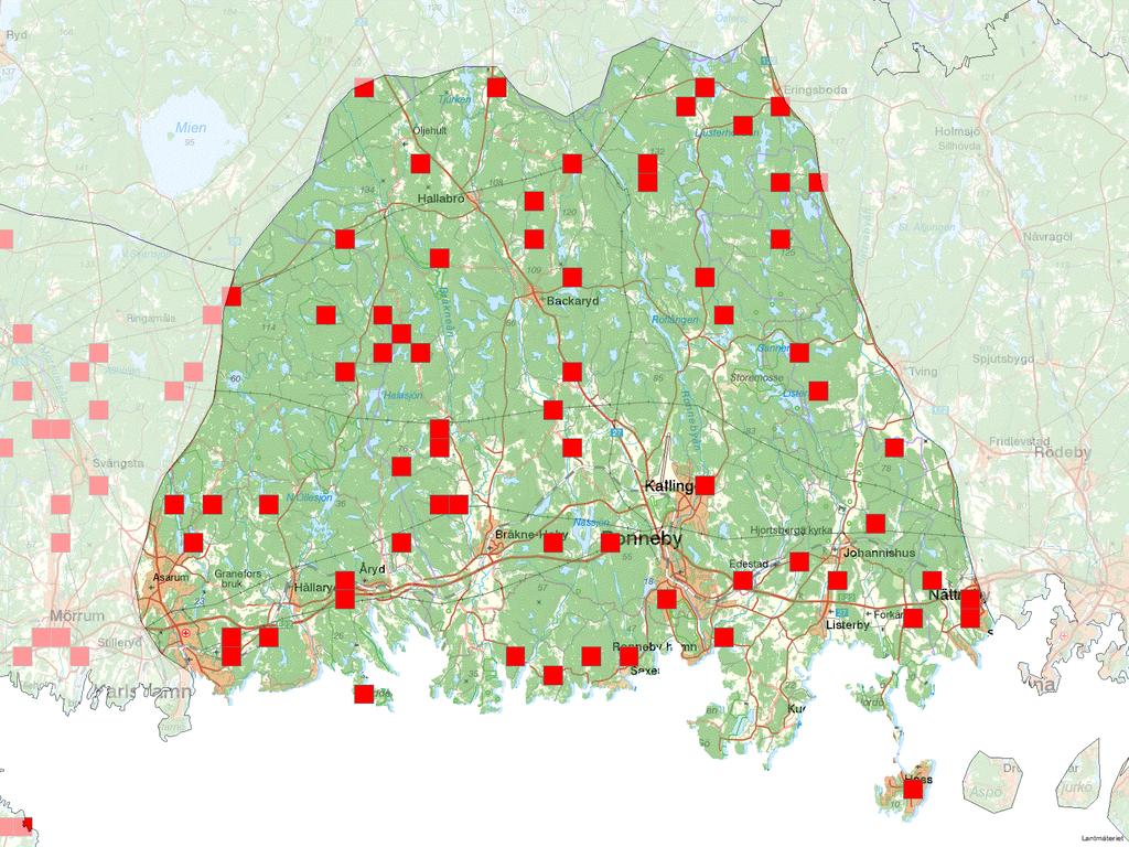 Via detta stickprov görs en statistisk skattning av bland annat hur många ungträd som finns i hela området och hur stor andel av dessa som har skador