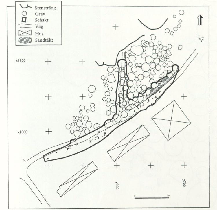 30 Fig. 14. Plan över slutundersökningsområdet på Carlslundsgravfältet.